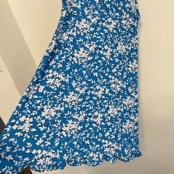 DRAPER JAMES Ruffle Nightie Blue White Floral Sleeveless PJ Nightgown Mini Dress - Picture 13 of 15